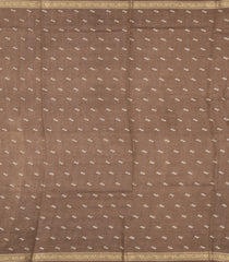 Mustard Printed Tussar Silk Saree With Floral Motifs-TU3623