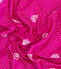 Hot Pink Printed Synthetic Dola Silk Saree With Zari Stripes & Border-SY0320
