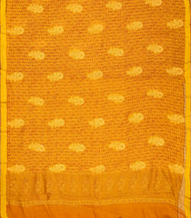 Mustard  Handwoven Banarasi Georgette Silk Saree Printed With Floral Motifs