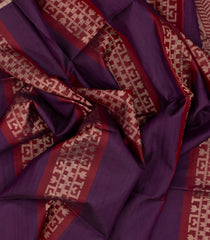 Purple & Maroon Handloom Soft Silk Saree With Stripes-SO4252