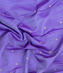 Lavender Handloom Korvai Kanchipuram Silk Saree With Stripes & Buttas-KA15683