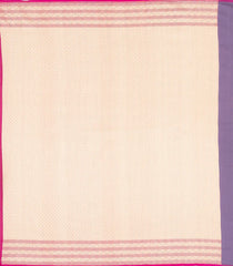 Lilac Handloom Organza Satin Soft Silk Saree With Floral Vine Motifs-SO4078