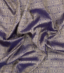 Blue Handloom Korvai Kanchipuram Silk Saree With Floral Zari Motifs-KA16138