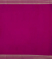 Dark Burgundy Woven Mysore Silk Saree With Contrast Zari Border-MS3837