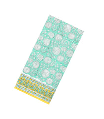 Aquamarine Printed Jaipur Cotton Saree With Floral Motifs-JC1950