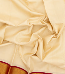 Off White Handloom Korvai Kanchipuram Silk Saree With Ganga Jamuna Border-KA13678