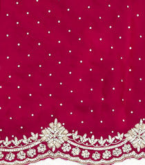 Crimson Woven Pure Crepe Saree With Hand Embroidered Selvage-EN1794