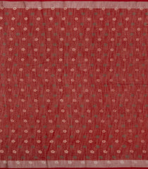 Crimson Printed Synthetics Linen Saree With Floral Motifs-BL5236
