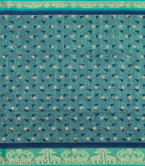 Indigo Printed Synthetics Dola With Zari Butta & Zari Border -BL5221