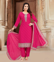Rani Pink Embroidered Kurta SetRC5493
