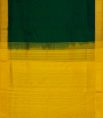 Bottle Green Handloom Silk Cotton Saree With Contrast Border-SC4467