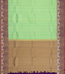 Aquamarine Handloom Korvai Kanchipuram Silk Saree With Contrast Border-KA15812