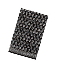 Black Woven Jaipur Cotton Saree With Printed Floral Motifs-JC1427