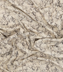 Cream Printed Kalamkari Cotton Saree With Zari Border-KAL1224