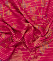 Pink Printed Synthetics Dola with Zari Stripes & Contrast Border-BL5220