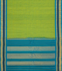 Light Green Handloom Gadwal Silk Cotton Saree With Stripes-GA0354