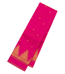 Hot Pink Handloom Kanchipuram Silk Saree With Kamalam Buttas-KA14493