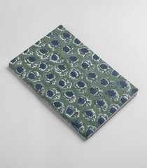 Green 9 X 6 Inch Bagru Dabu Block Printed 96 Page Handmade Notebook-ACS1007