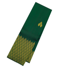 Dark Green Handloom Kanchipuram Silk Saree With Leaf Buttas-KA15834