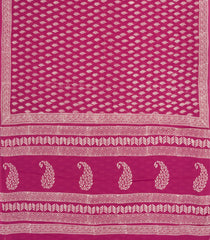 Pink Printed Jaipur Cotton Saree With Floral Motifs-JC1814
