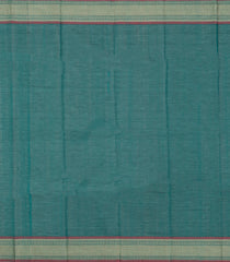 Sea Green Handloom Kanchi Cotton Saree With Checks-KC1788