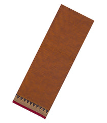 Rust Woven Chirala Cotton Saree With Temple Border-CR1423