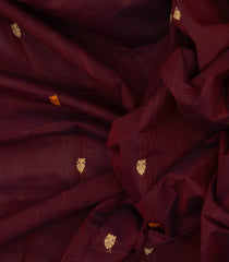 Maroon Handloom Kanchi Cotton Saree With Gandaberunda Buttas