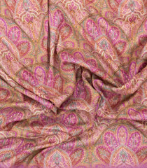 Pink Printed Chanderi Cotton Saree With Floral Motifs-CC1750