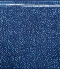 Indigo Printed Jaipur Cotton Saree With Floral Motifs-JC1445