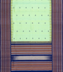 Mint Green Handloom Korvai Kanchipuram Silk Saree With Buttas-KA14366
