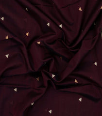 Dark Brown Handloom Maheswari Silk Cotton Saree With Buttas-SC4145