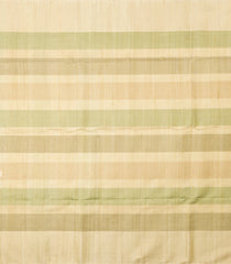 Beige & Green Woven Kora Soft Silk Saree With Stripes -SO4759