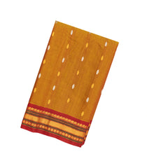 Mustard Handloom Gadwal Silk Cotton Saree With Buttas-GA0184