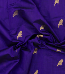 Purple Handloom Silk Cotton Saree With Buttas & Zari Border-SC4649