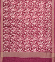 Dusty Peach Printed Chanderi Cotton Saree With Zari Border-CC1456