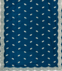 Cyan Woven Synthetic Blended Saree With Embroidered Motifs-EN2070