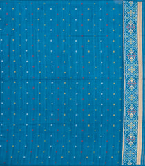Dark Blue Woven Art Dupion Saree With Tie & Dye Motifs-BL5893
