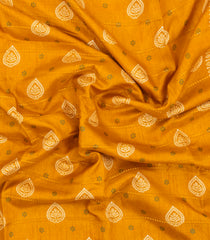 Mustard Printed Synthetic Dola Silk Saree With Zari Motifs & Border -SY0344