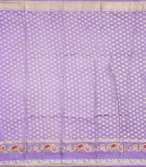 Dark Purple Woven Banarasi Poona Silk Saree With Buttas & Contrast Meena Border-BP1035