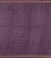 Burgundy Printed Chanderi Cotton Saree With Zari Border-CC1594