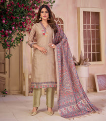 Beige Printed Casual Kurta Set: RC5544