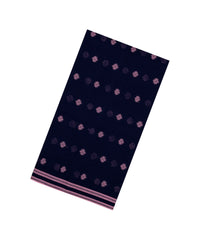 Navy Blue Woven Bengal Cotton Saree With Floral Buttas-BG1845