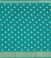 Cyan Printed Synthetic Dola Silk Saree With Motifs & Zari Stripes-SY0450