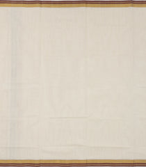 Off White Handloom Kerala Cotton Saree With Maroon Border-KEC1053