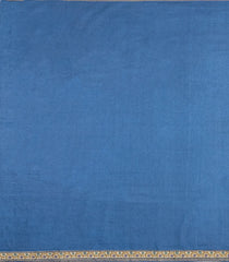 Blue Embroidered Tussar Silk Saree With Meena Floral Embroidery-TU3721