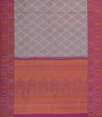 Grey Handloom Kanchipuram Silk Saree With Meena Floral Motifs-KA14755