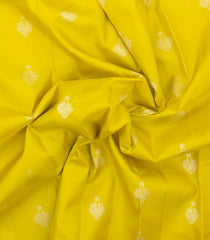Lemon Yellow Handloom Korvai Kanchipuram Silk Saree With Kanchipuram Butta Silk Sarees & Stripes-KA16594