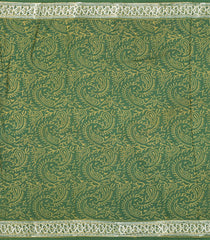 Green Printed Jaipur Cotton Saree With Floral Motifs-JC1800