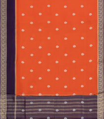 Orange Woven Blended Viscose Saree With Buttas-BL5677