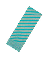 Turquoise Woven Mysore Silk Saree With Diagonal Stripes-MS3439